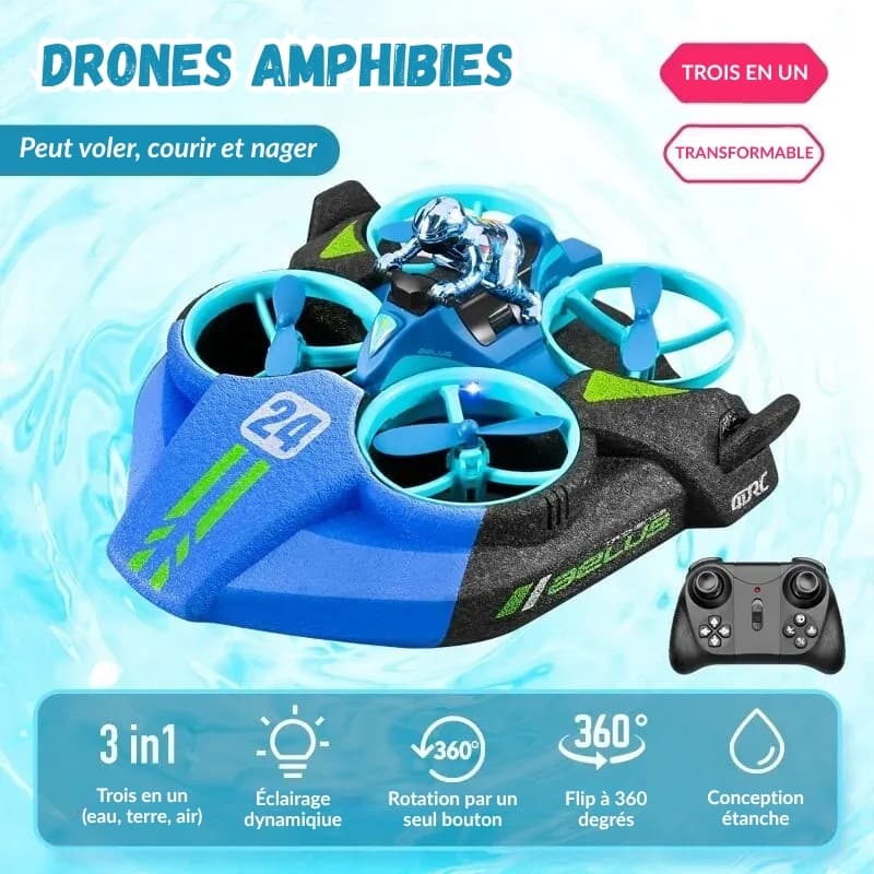 Drone Enfant 8 ans Amphibi 3 en 1