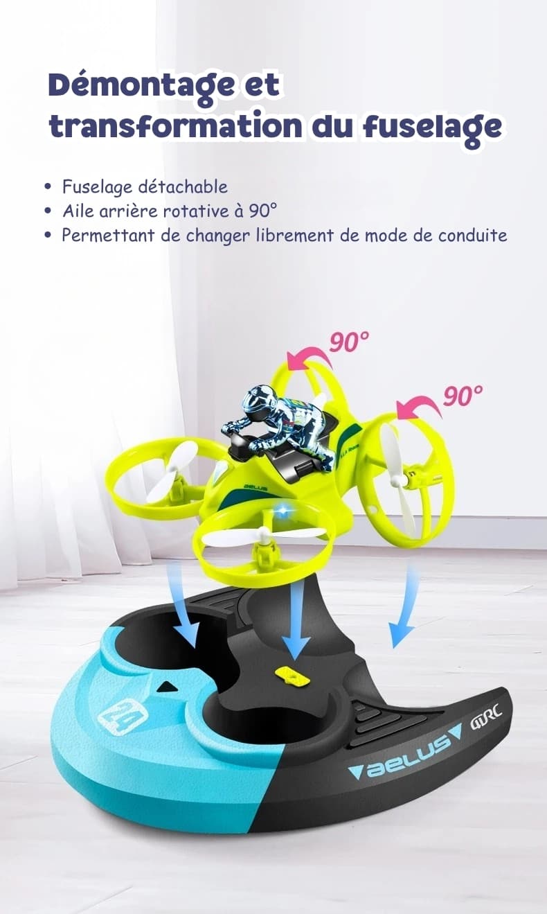 Drone Enfant 8 ans Amphibi 3 en 1