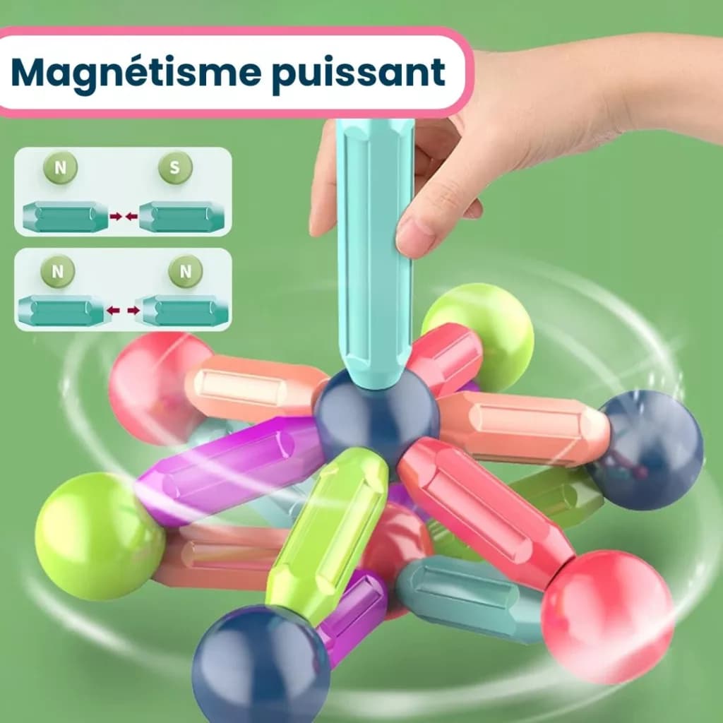 Jeu de Construction Magnétique pour Enfants
