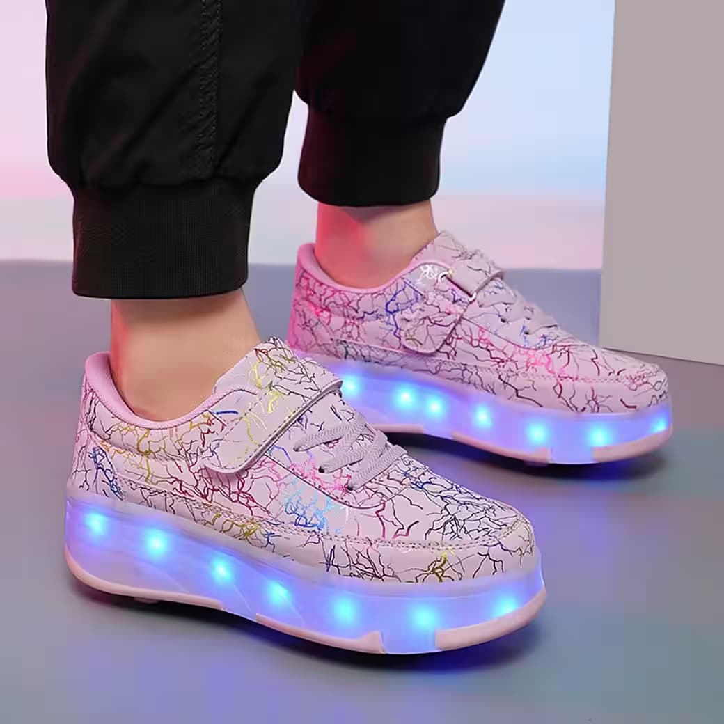 Jolies basket à roulettes lumineuses