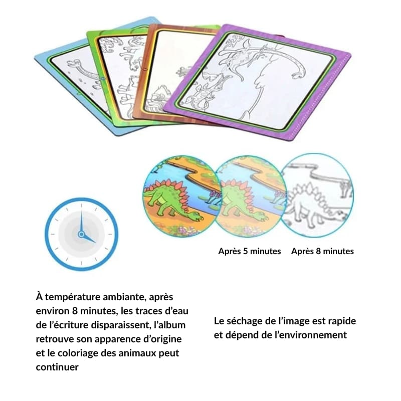 Livre Montessori de coloriage magique avec stylo à eau pour apprendre les couleurs
