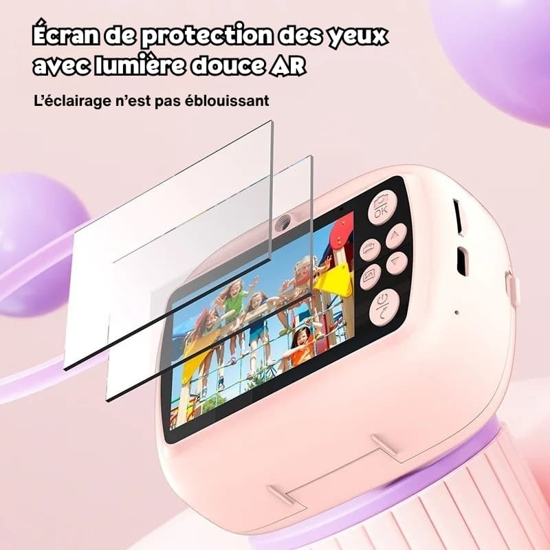 Appareil photo instantané enfant 1080P – double objectif, impression HD