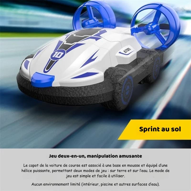 Voiture amphibie télécommandée pour enfants Bleu