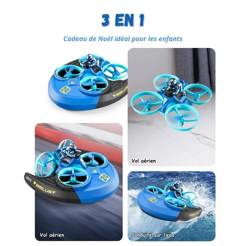 Drone Enfant 8 ans Amphibi 3 en 1