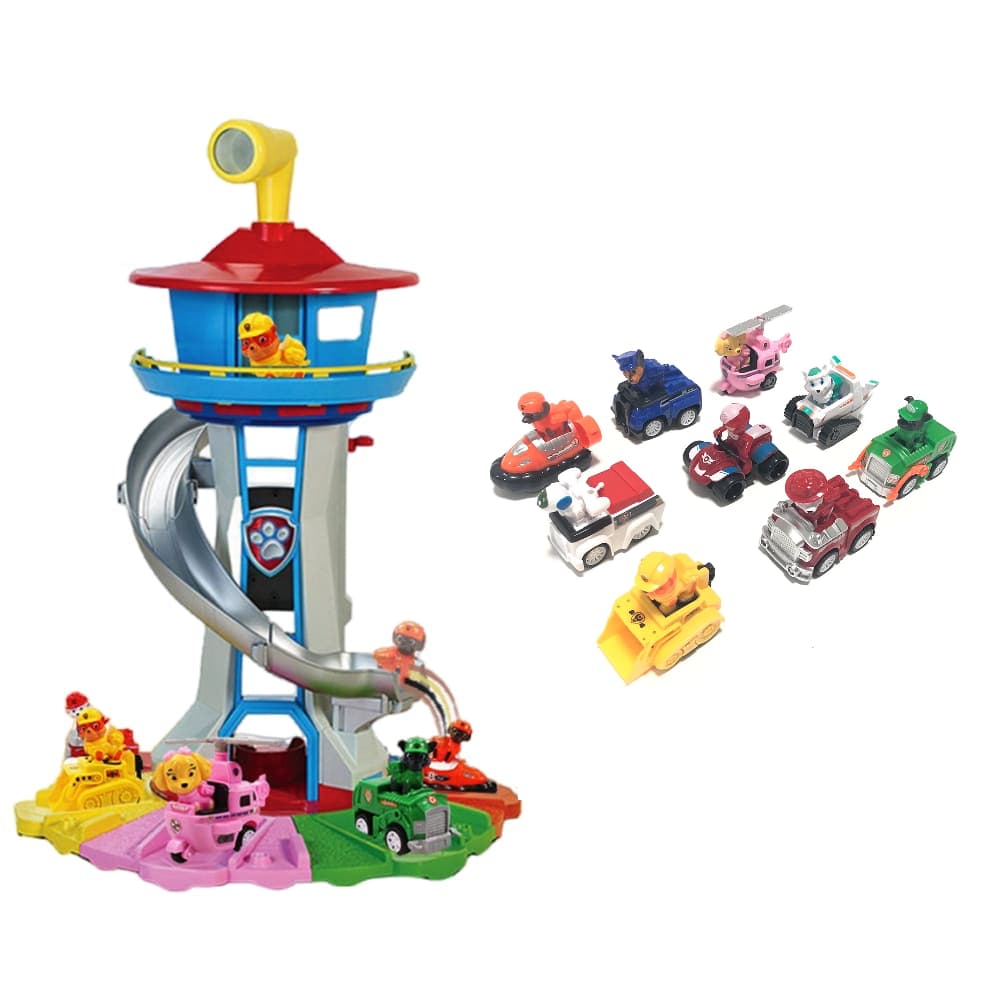 Ensemble de véhicules Pat’ Patrouille avec tour de contrôle