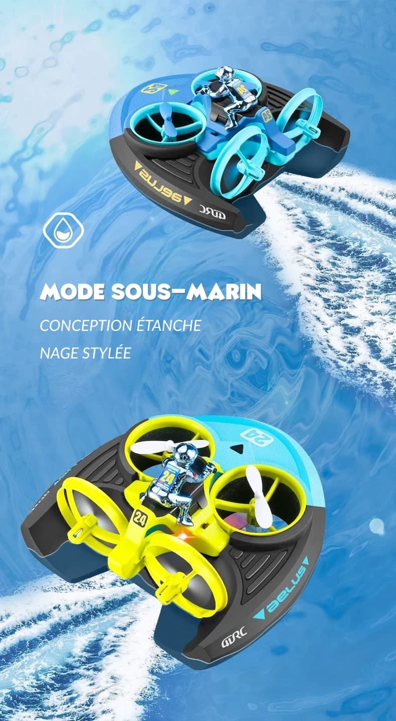 Drone Enfant 8 ans Amphibi 3 en 1