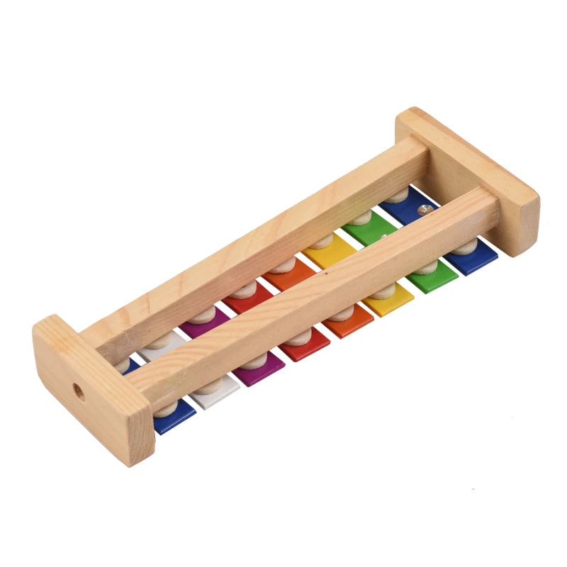 Xylophone en bois et touches colorées