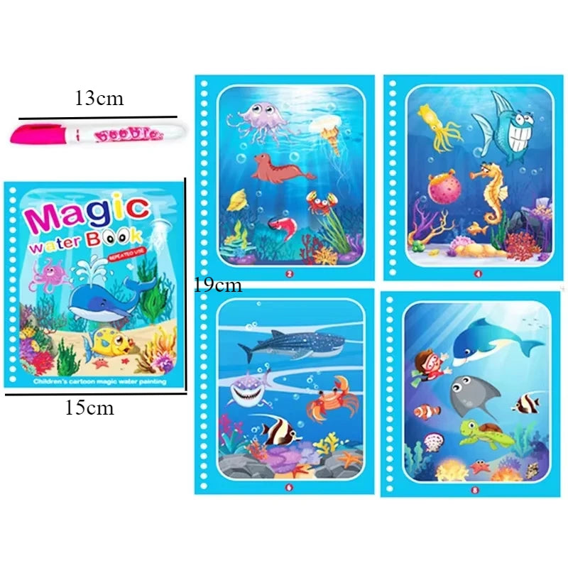 Livre Montessori de coloriage magique avec stylo à eau pour apprendre les couleurs