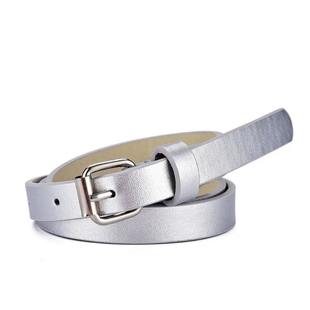 Ceinture en cuir à boucle carrée colorée