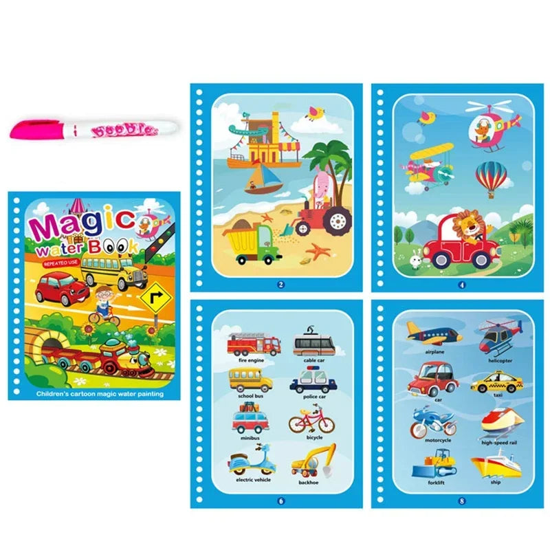 Livre Montessori de coloriage magique avec stylo à eau pour apprendre les couleurs