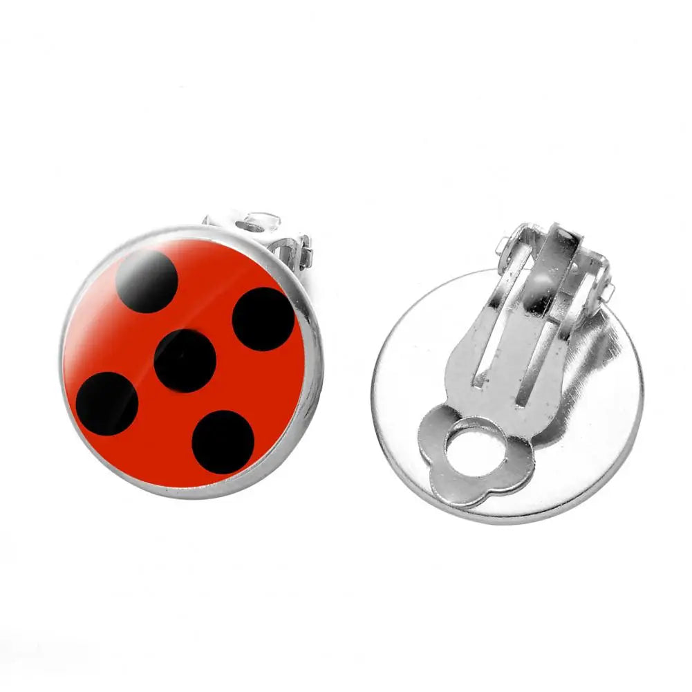 Boucle d’oreille à clip fille à motif Ladybug