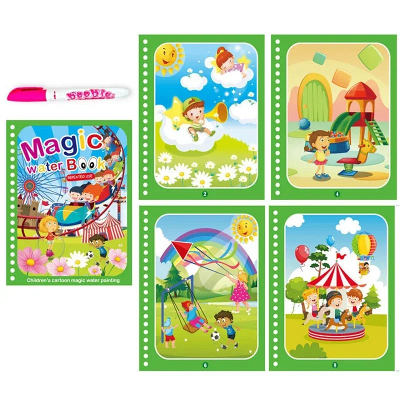 Livre Montessori de coloriage magique avec stylo à eau pour apprendre les couleurs