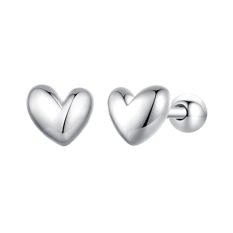 Clou d’oreille à vis en forme de coeur
