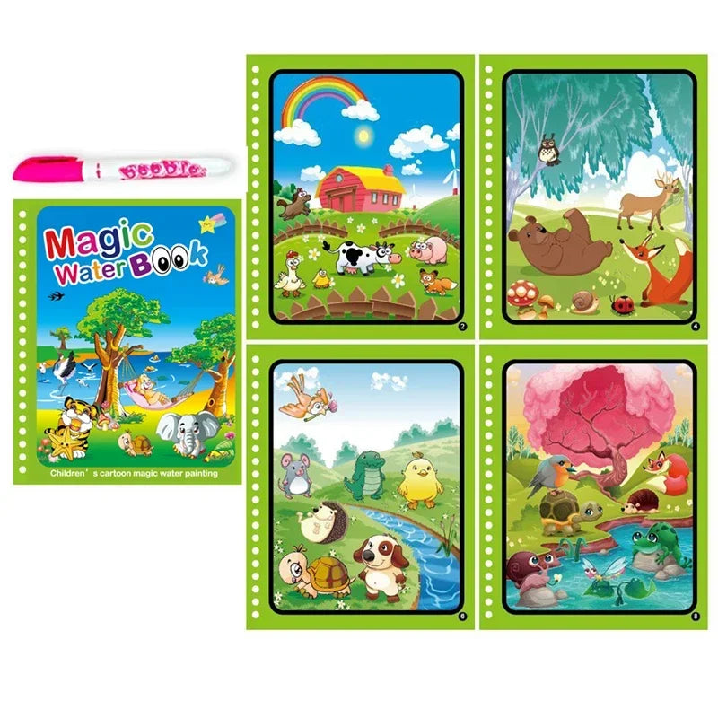 Livre Montessori de coloriage magique avec stylo à eau pour apprendre les couleurs