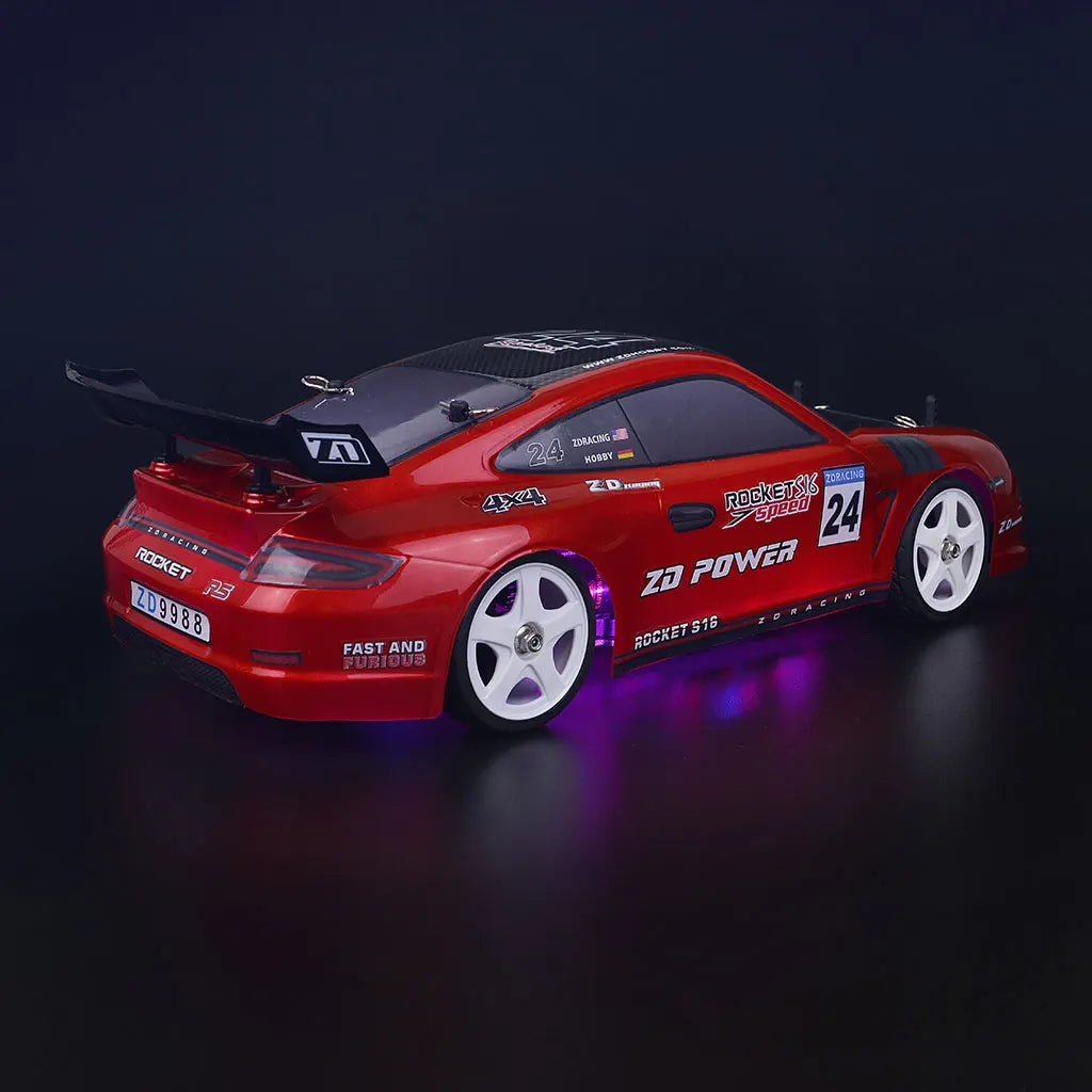 Voiture télécommandée Porsche rouge à haute vitesse
