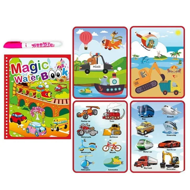Livre Montessori de coloriage magique avec stylo à eau pour apprendre les couleurs