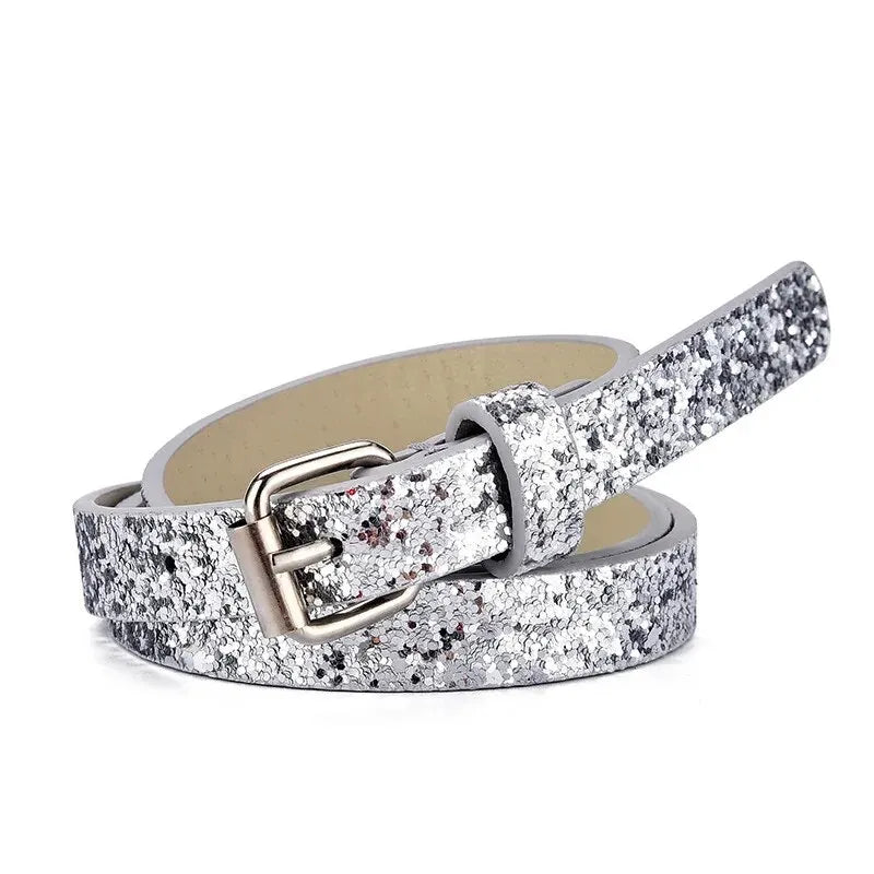 Ceinture en cuir à paillettes pour enfants