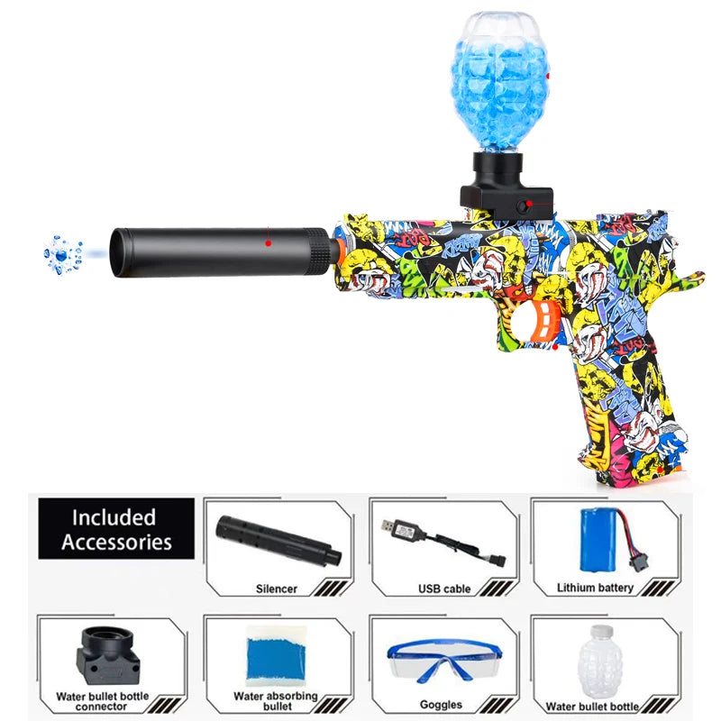 Pistolet à Orbeez souple électrique à billes en gel pour enfants