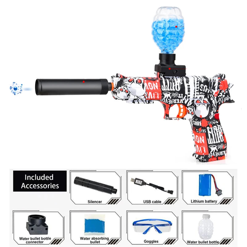 Pistolet à Orbeez souple électrique à billes en gel pour enfants