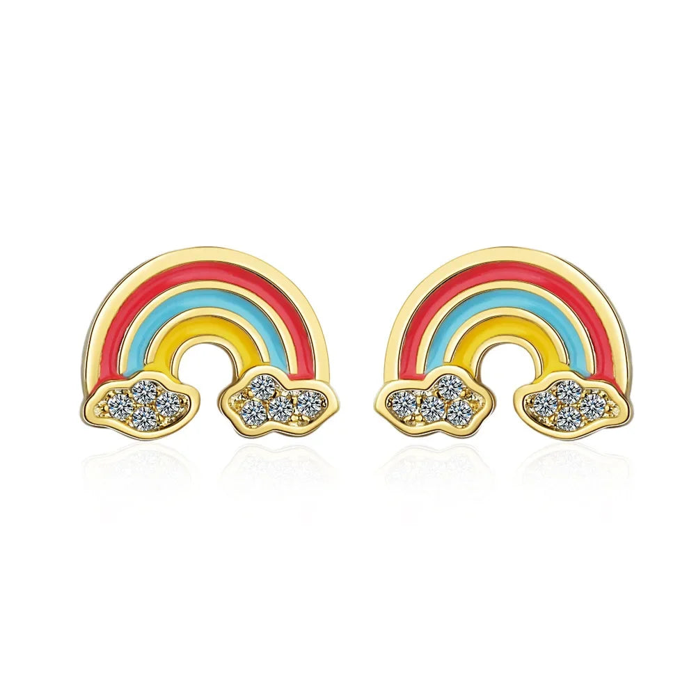 Boucles d’oreilles arc en ciel pour petite fille