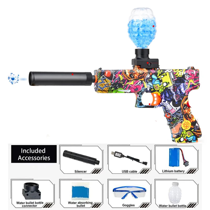 Pistolet à Orbeez souple électrique à billes en gel pour enfants