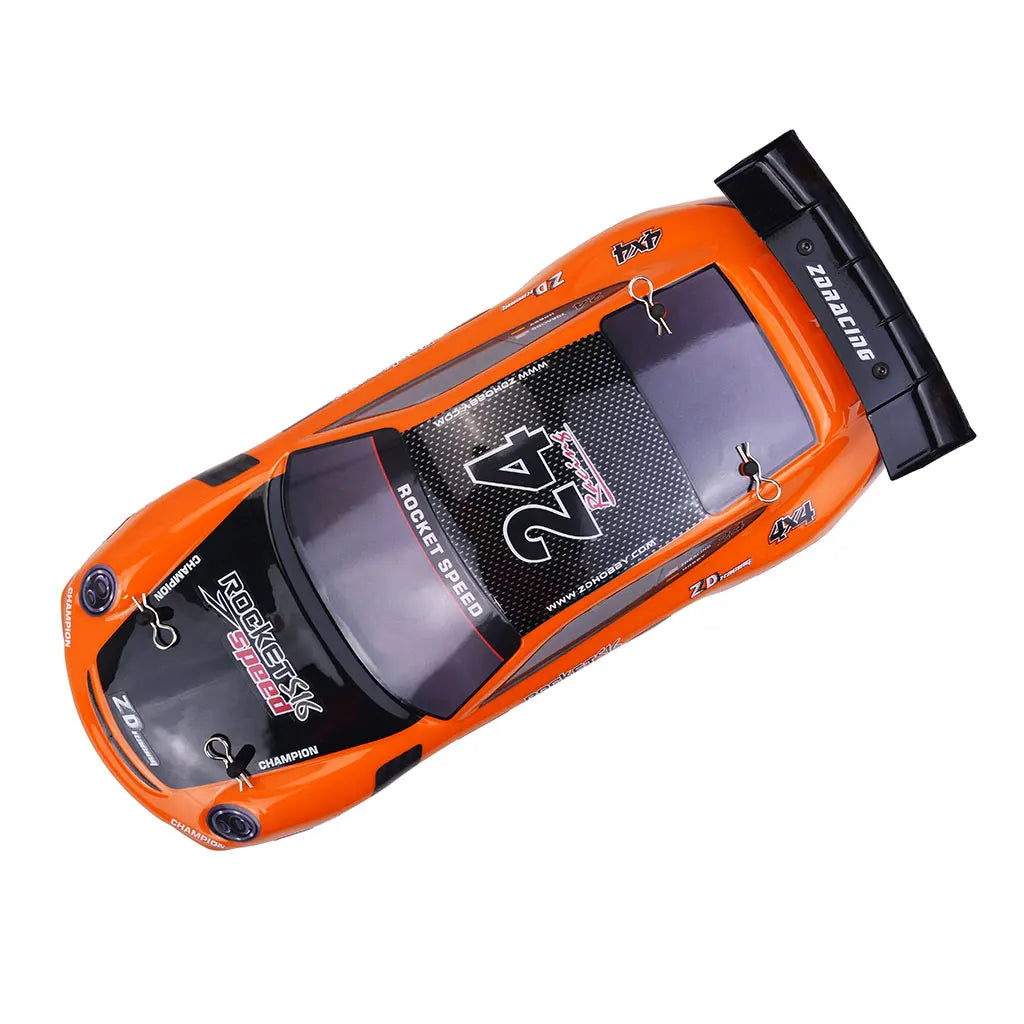 Voiture télécommandée Porsche orange à haute vitesse