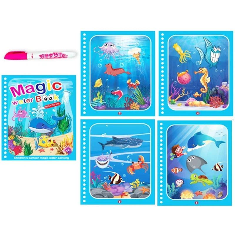 Livre Montessori de coloriage magique avec stylo à eau pour apprendre les couleurs