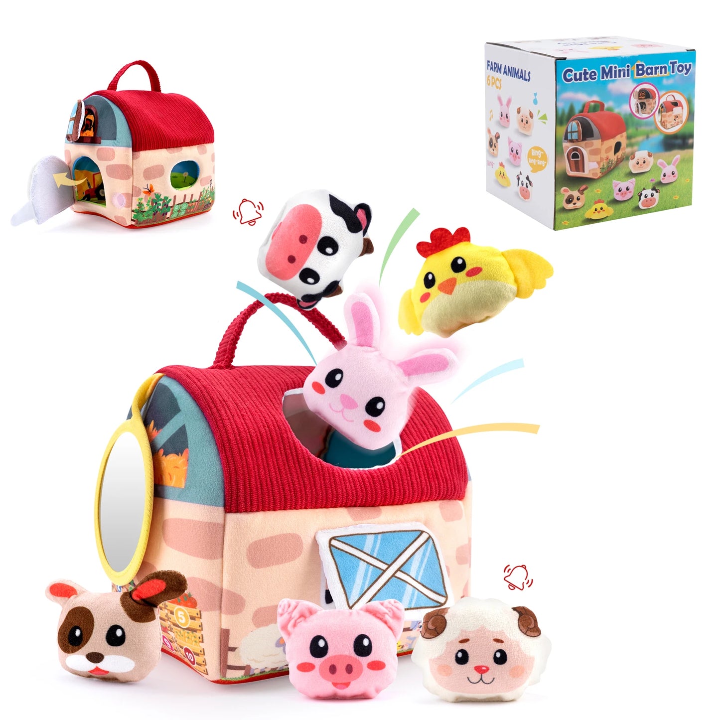 Jeu éveil sensoriel Montessori boîte à mouchoirs ferme pour bébés
