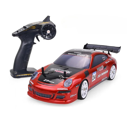 Voiture télécommandée Porsche rouge à haute vitesse