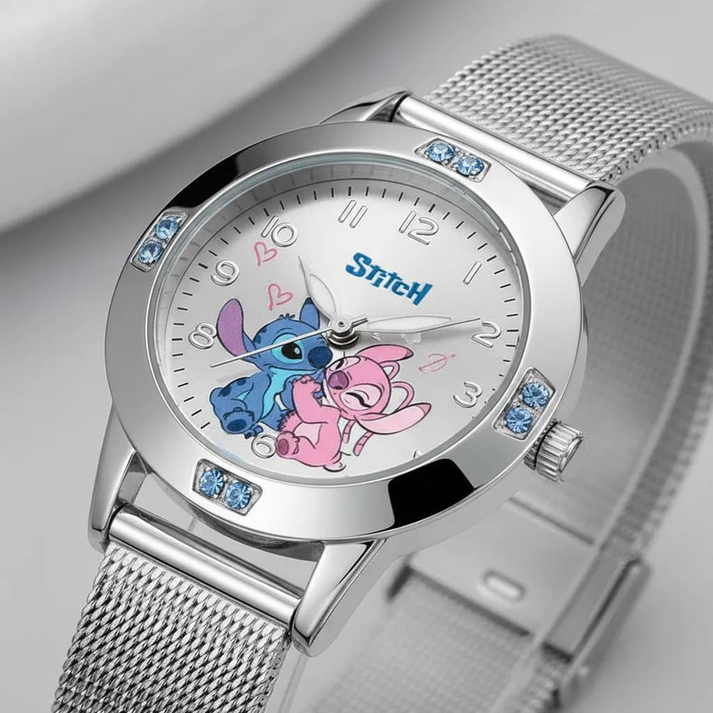 Bracelet montre à motif Stitch et Angel
