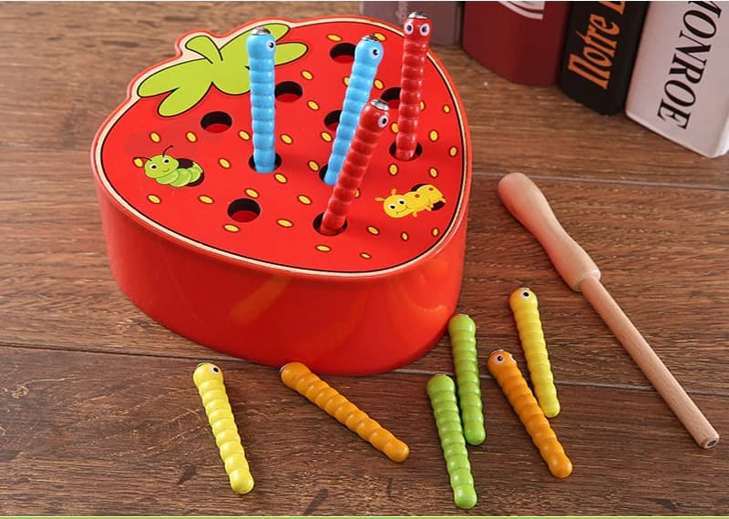 Jouets Montessori ensemble de pommes et fraises pour apprendre les couleurs et les formes pour enfants