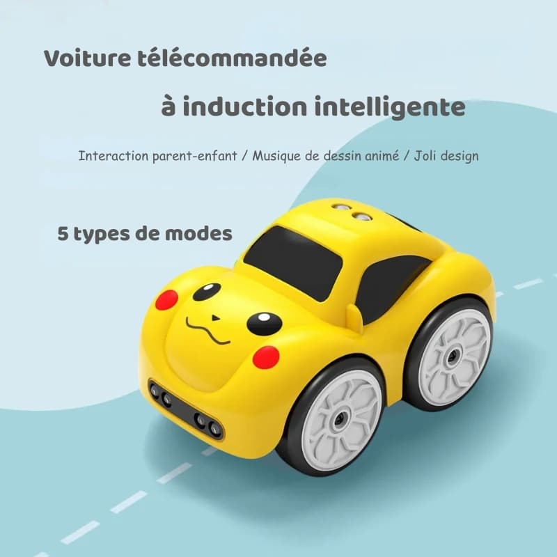 Mini voiture télécommandée Pikachu avec détecteur de mouvements