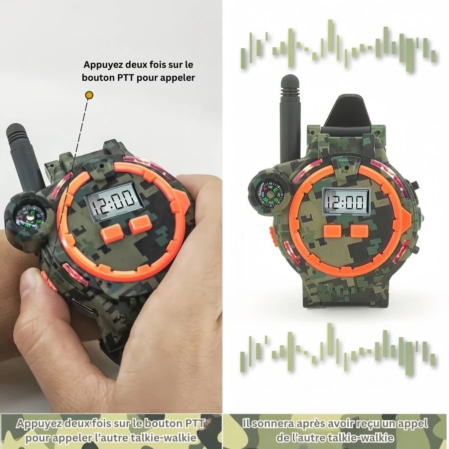 Talkie-walkie 7 en 1 en forme de montre