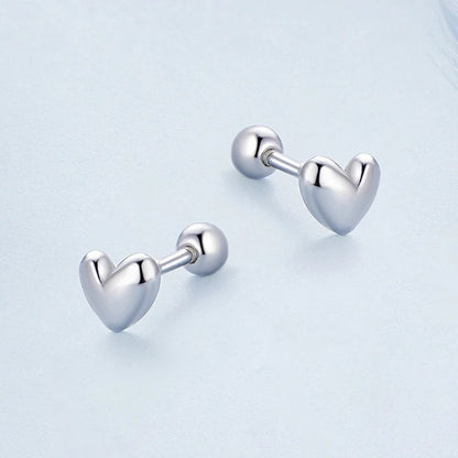 Clou d’oreille à vis en forme de coeur