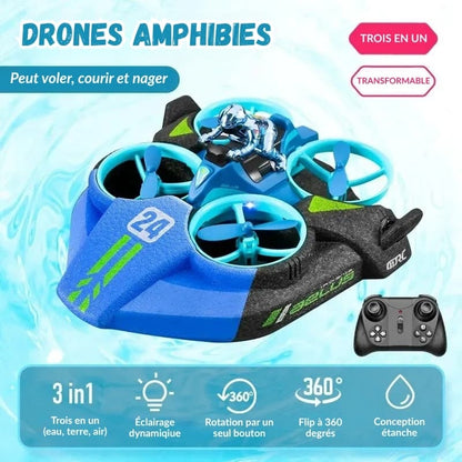 Drone Enfant 8 ans Amphibi 3 en 1
