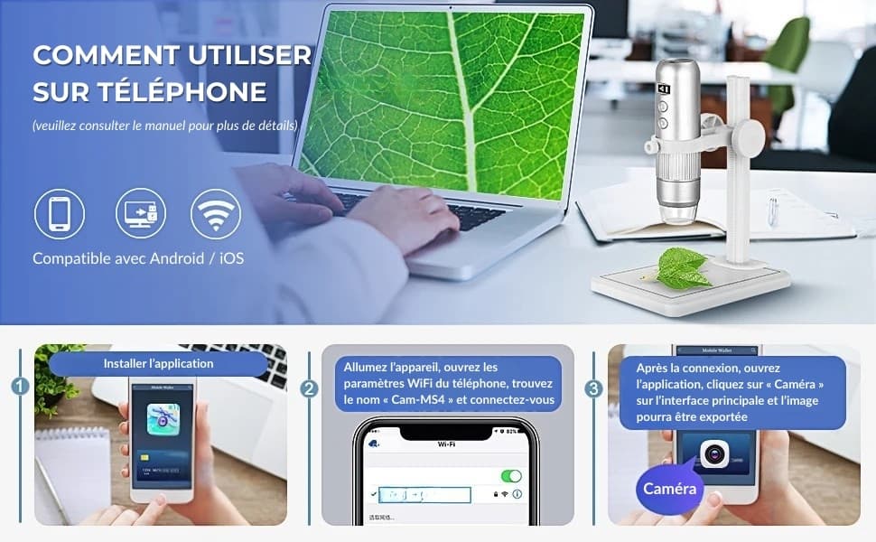 Microscope numérique avec caméra pour enfant