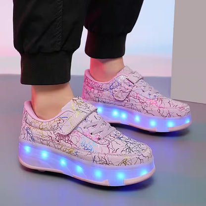 Jolies basket à roulettes lumineuses