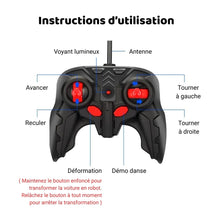 Voiture de police robot transformable télécommandée bleu