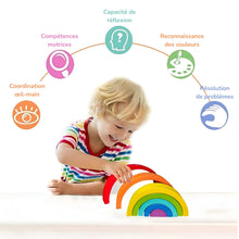 Arc en ciel Montessori en bois - 7 pièces