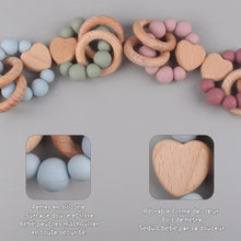 Hochet Montessori en bois pour bébés - Coeur