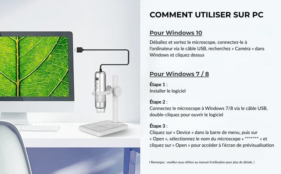 Microscope numérique avec caméra pour enfant