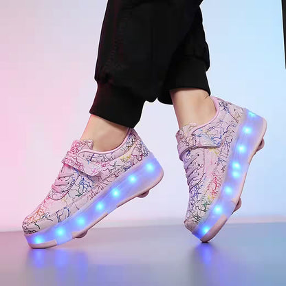 Jolies basket à roulettes lumineuses