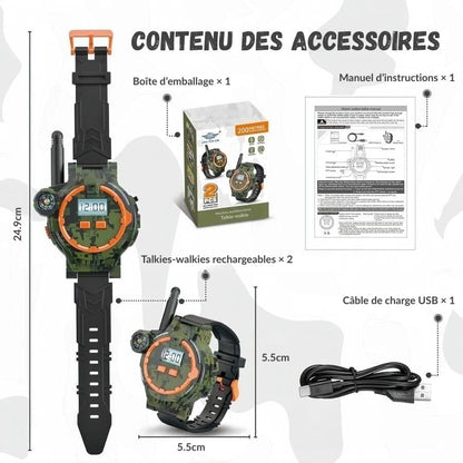 Talkie-walkie 7 en 1 en forme de montre