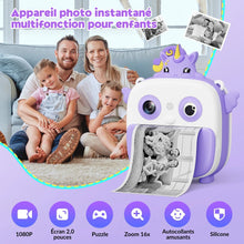 Appareil photo instantané enfant 1080P avec impression et carte 32 Go