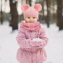 Pack spécial hiver pour fille : Bonnet + Écharpe + Paire de gants rose