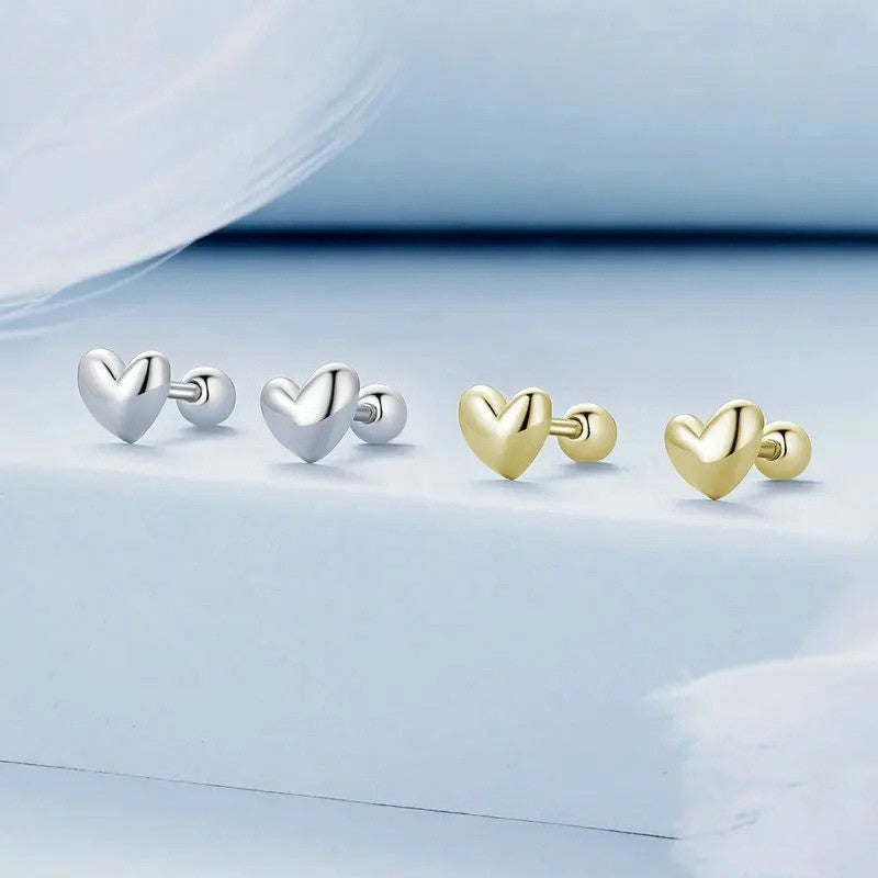Clou d’oreille à vis en forme de coeur