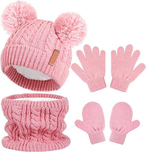 Pack spécial hiver pour fille : Bonnet + Écharpe + Paire de gants rose