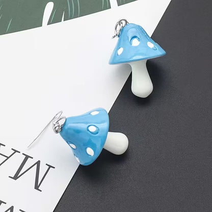 Boucle d’oreilles pendante en forme de champignon