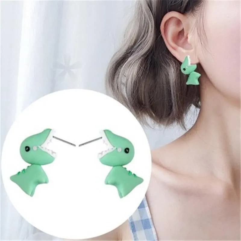 Boucles d’oreilles fille en forme de dinosaure