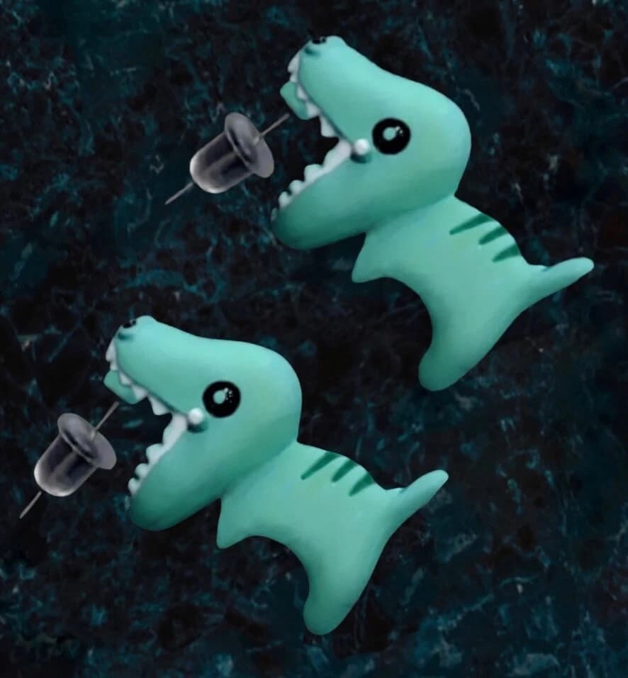 Boucles d’oreilles fille en forme de dinosaure